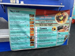 Menu at Little Ethiopia Eatery in Portland