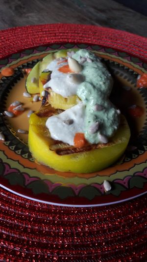 Vegan and vegetarian plates at Garden Cottage in Povoa De Lanhoso