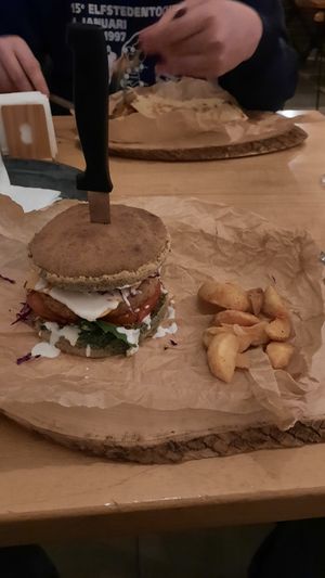 Vegan burger at Dren in Skopje