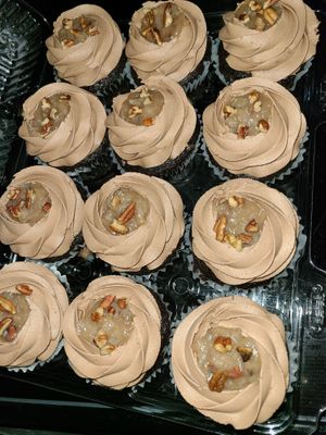 Vegan German chocolate cupcakes  at Kitty's Kakery in Killeen