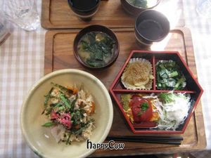 The yummy set menu. at Genmai Harmony in Osaka