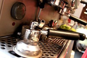 Echte italienische Siebträgermaschine at Werkcafé in Leipzig