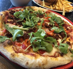 Vegan pepperoni pizza at Frankie & Benny's in Fareham