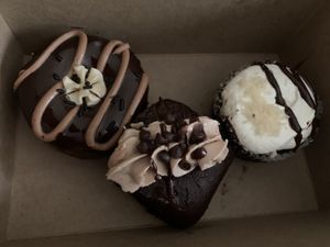 S’more Cupcake, coffee brownie, and peanut butter donut  at HaleLife Bakery in Tampa