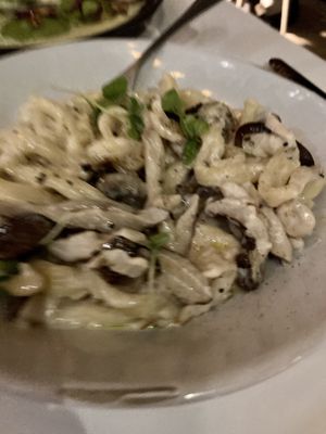 Casarecce- Wild mushroom crema & black truffle pasta  at Sestina in New York City