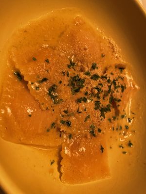 Pumpkin ravioli at Sestina in New York City