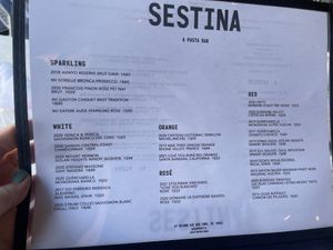 Menu  at Sestina in New York City