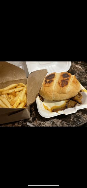 Beef and cheddar sandwich  at V's Diner in Casselberry