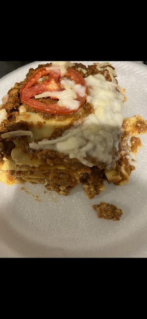 Lasagna Dinner Meal- It was a Friday night special. Serves 8 at V's Diner in Casselberry