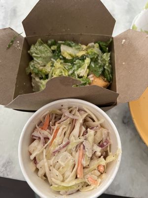 Side Caesar salad and coleslaww  at V's Diner in Casselberry