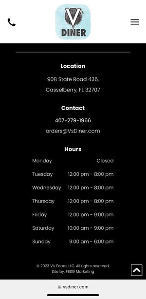   at V's Diner in Casselberry