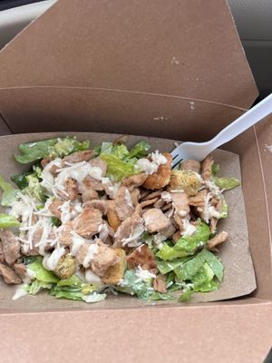 Chicken Caesar saladd  at V's Diner in Casselberry