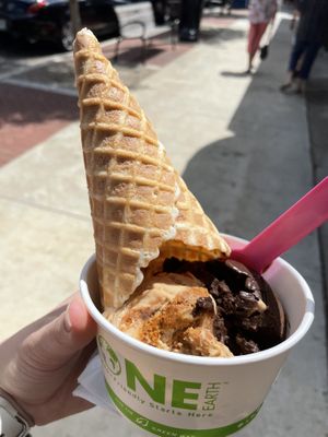 Cookie butter and chocolate peanut butter fudge  at Venice Avenue Creamery in Venice
