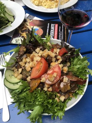 Mixed salad with Antipasti  at Waldheim Heslach in Stuttgart