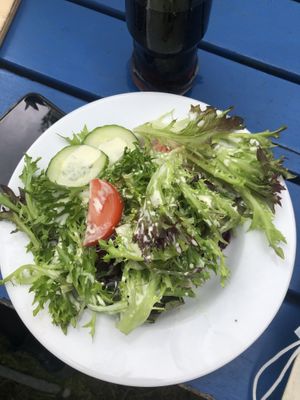 Side salad (vegetarian -> yogurt dressing) at Waldheim Heslach in Stuttgart