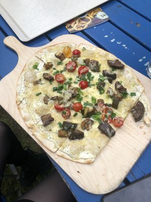 Tarte flambee vegetarian  at Waldheim Heslach in Stuttgart