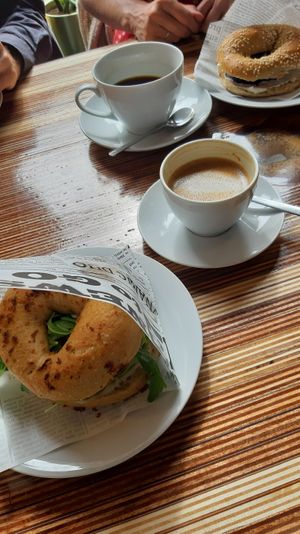 bagels & coffee at Bajgle Króla Jana in Poznan