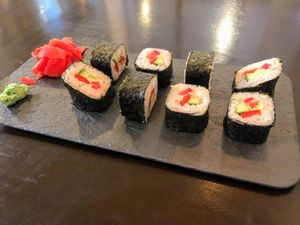 Vegan sushi  at Lighthouse in Karakol