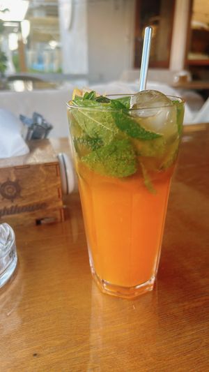 mango passion fruit lemonade  at Lighthouse in Karakol