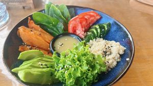 avocado bowl (no egg!)  at Lighthouse in Karakol