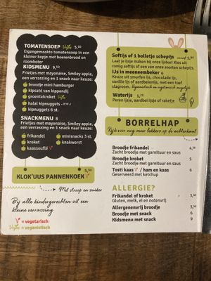 Kids menu  at Klok'uus in Goes