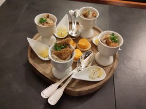 Appetizers at Le Vieux Logis in Tremolat