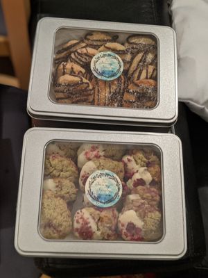 Cookie boxes at The Sunny Spoon in North London