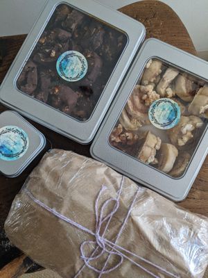 Cookie boxes et al at The Sunny Spoon in North London