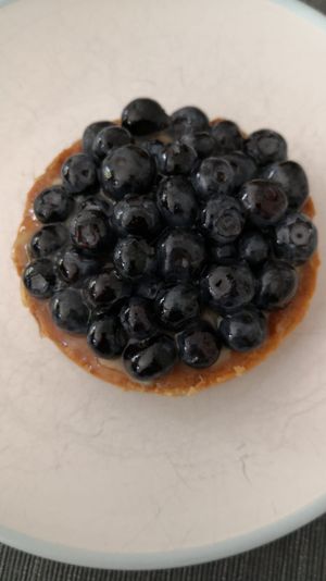 Blueberry tart is delicious. This is from the Wimbledon Farmers Market    at The Sunny Spoon in North London