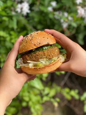 Vegan Glutenfree Vegidelight Burger  at Bhajiya in Surry Hills