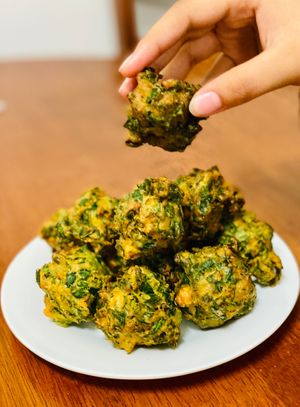 Spinach and Kale Fritters  at Bhajiya in Surry Hills
