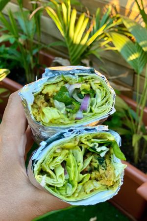 Vegidelight Bhaiya Special wrap at Bhajiya in Surry Hills