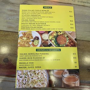 Menu  at Bhajiya in Surry Hills