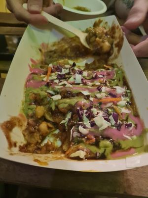 Samosa chat! at Bhajiya in Surry Hills