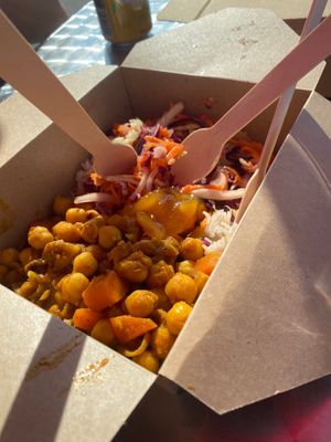 Jerk vegan curry at Dre's Caribbean Kitchen in Herne Bay