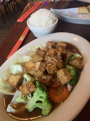 Black pepper garlic tofu  at Thai-Lao Restaurant in Myrtle Beach