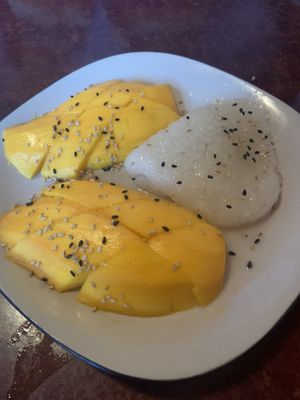 God’s greatest gift to mankind: mango sticky rice   at Thai-Lao Restaurant in Myrtle Beach