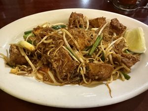 Pad Thai with tofu no eggs   at Thai-Lao Restaurant in Myrtle Beach