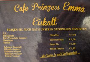 Veganes Eis (Dunkle Schokolade, Erdbeere, Himbeere & Zitrone) at Prinzess Emma in Bad Arolsen