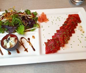 Watermelon sashimi at La Cafetière Fêlée in Antibes