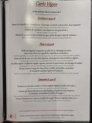Vegan menu  at La Cafetière Fêlée in Antibes