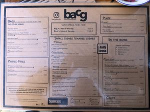 Menu. at bacg in Berlin