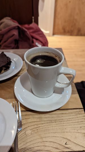 Black coffee at Black Medicine Coffee Co in Edinburgh