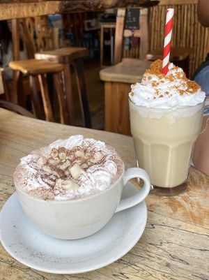 Hot chocolate and biscoff cookie shake (all vegan!!)   at Black Medicine Coffee Co in Edinburgh