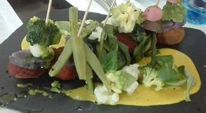 Falafel with winter vegetables at Garum Bistro in Santiago De Compostela