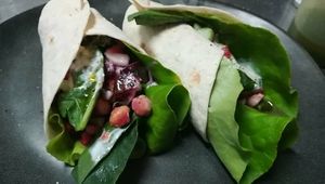 Crepe stuffed with vegetables and chickpeas at Garum Bistro in Santiago De Compostela