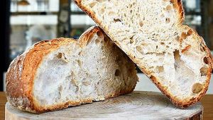 Galician bread. Yummy! at Garum Bistro in Santiago De Compostela