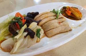 Mock white chicken. Photo by Sam Lama at Chee Wei 啟維素食 - Potong Pasir  in Central Singapore