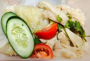 Chicken rice, the rice was very fragrance at Chee Wei 啟維素食 - Potong Pasir  in Central Singapore