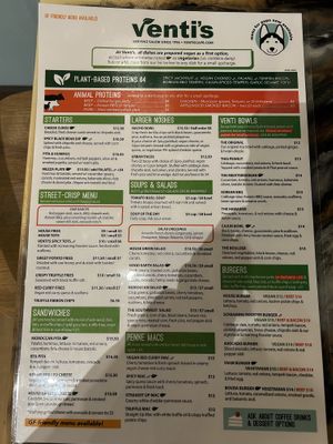Menu  at Venti's Cafe in Salem